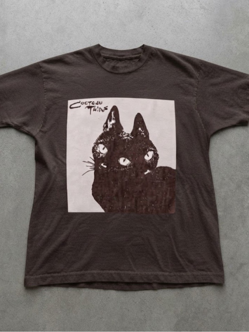 Cocteau Twins Cat Graphic Tee Washed Gildan T-shirt
